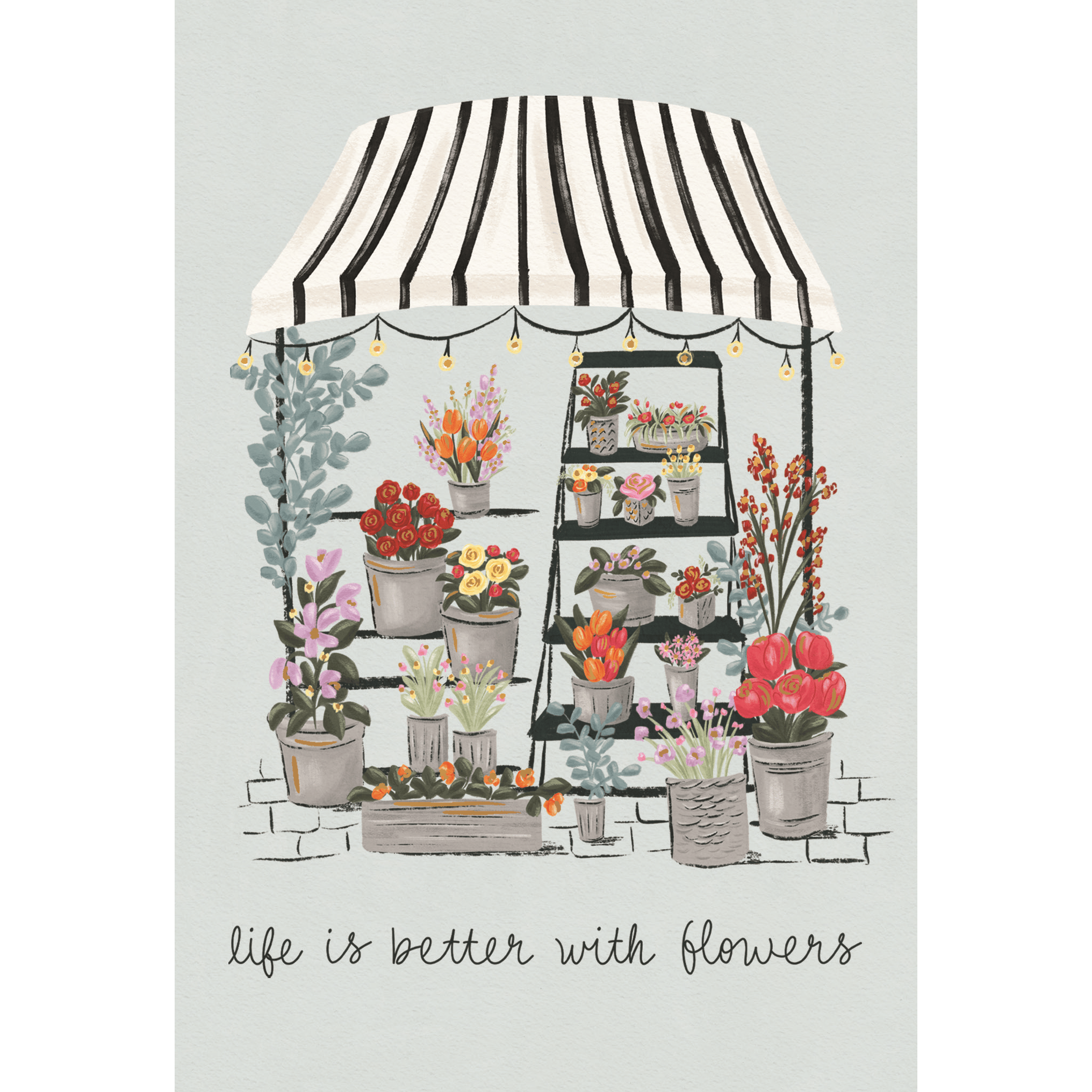 Pictura florist stand birthday card featuring floral design, suitable for everyday occasions, with colorful flower illustrations.